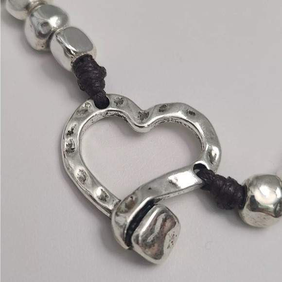 NAILED HEART • Bohemian Necklace • Silver plated • 16 inches - Picture 5 of 10